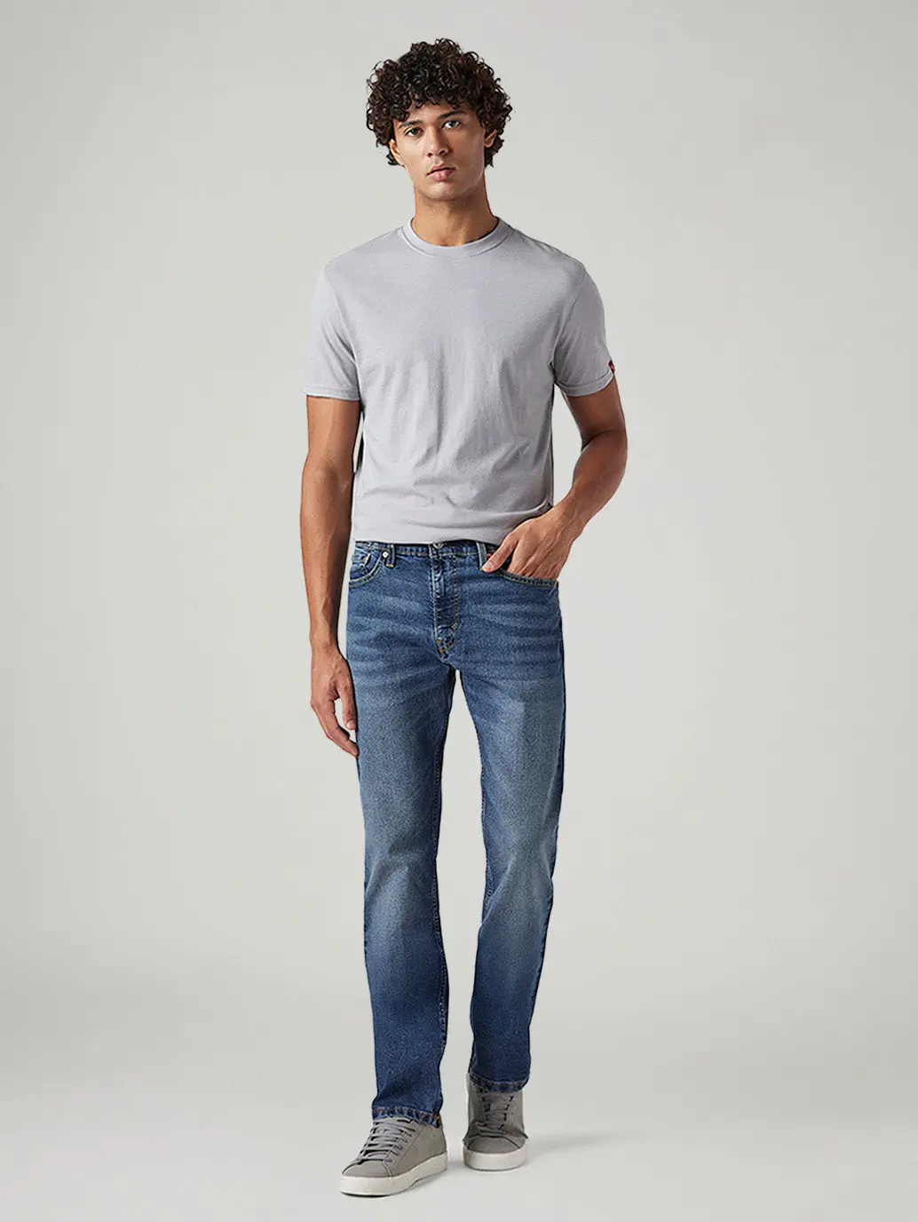 Men's 513 Blue Slim Straight Fit Mid Rise Jeans 1