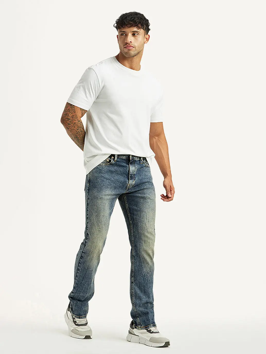 Men's Tinted 513 Med Indigo Slim Tapered Fit Mid Rise Jeans 1