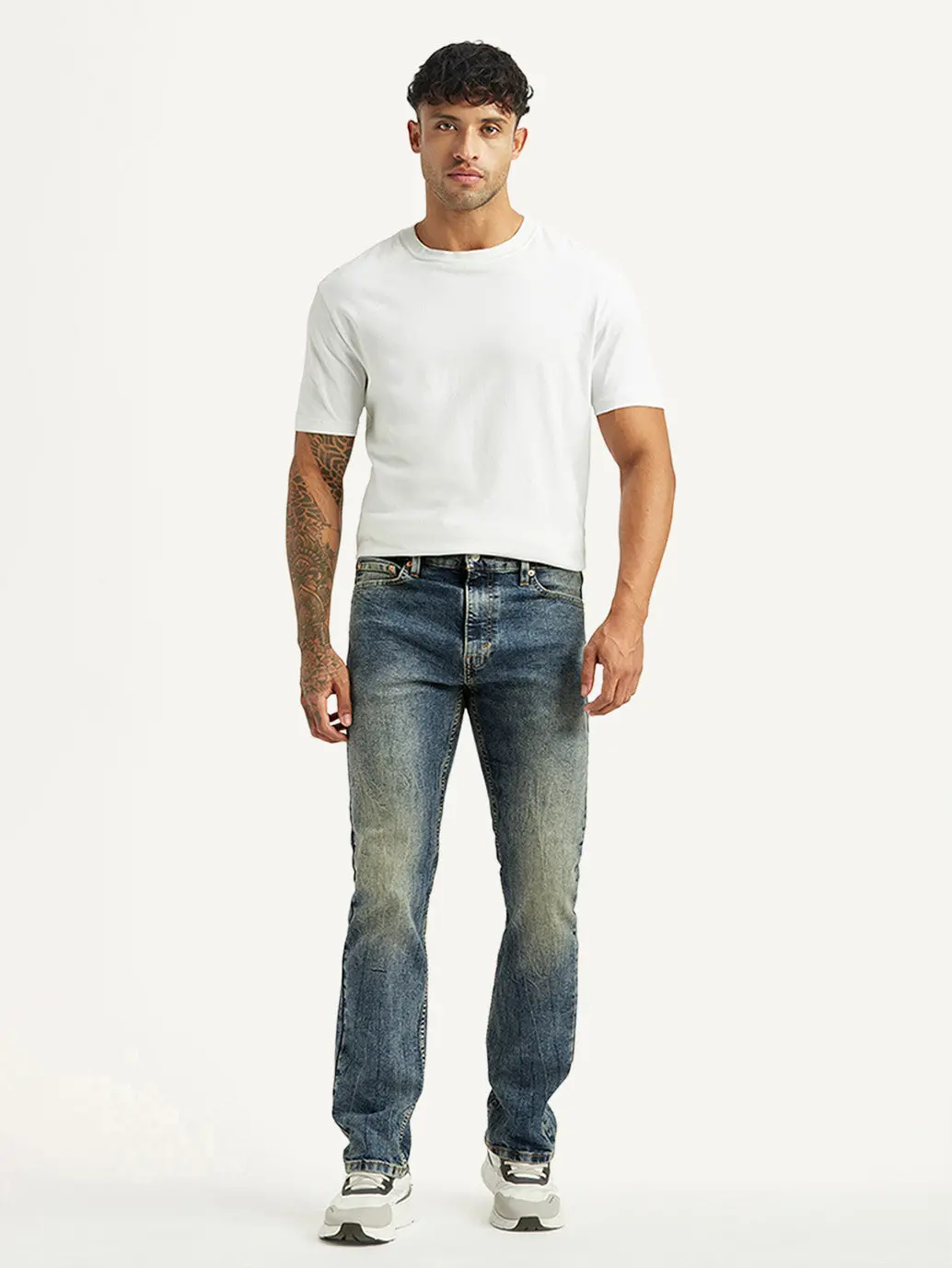 Men's Tinted 513 Med Indigo Slim Tapered Fit Mid Rise Jeans 2