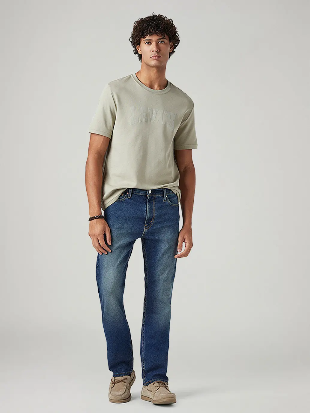 Men's 513 Blue Slim Straight Fit Mid Rise Jeans 1