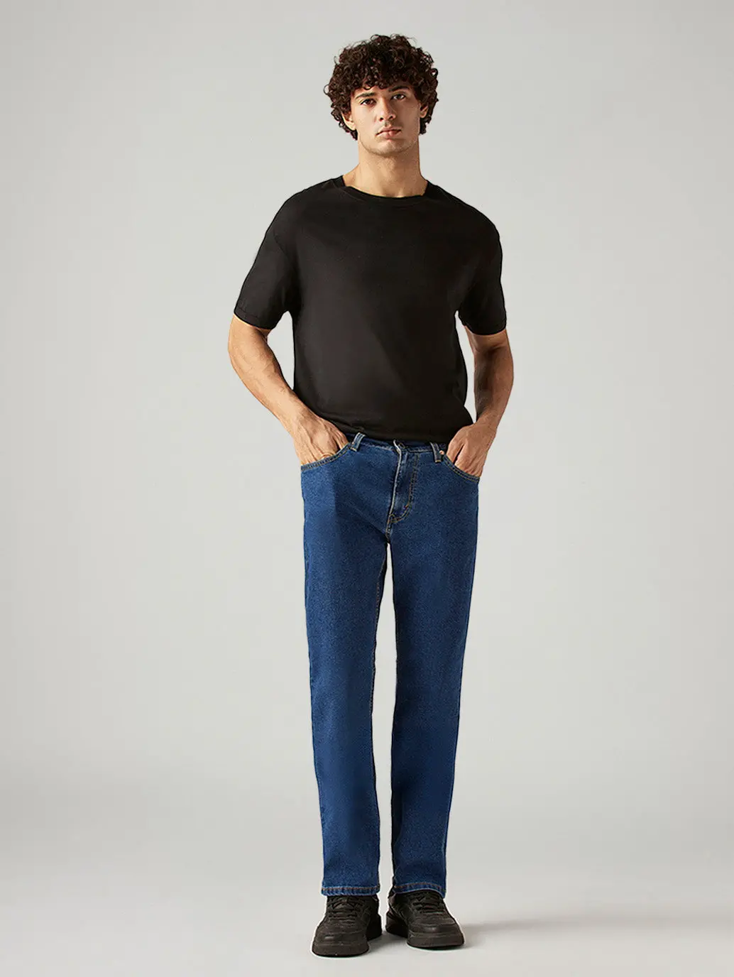 Men's 513 Blue Slim Straight Fit Mid Rise Jeans 1