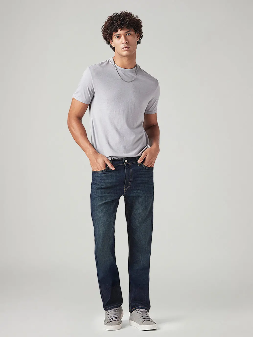Men's 513 Dark Indigo Slim Straight Fit Mid Rise Tinted Jeans 1