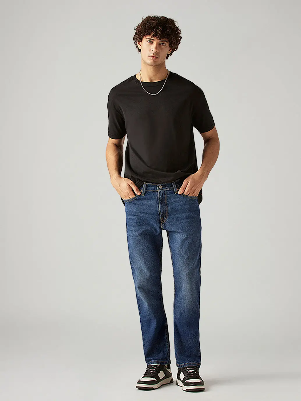 Men's 513 Blue Slim Straight Fit Mid Rise Jeans 1