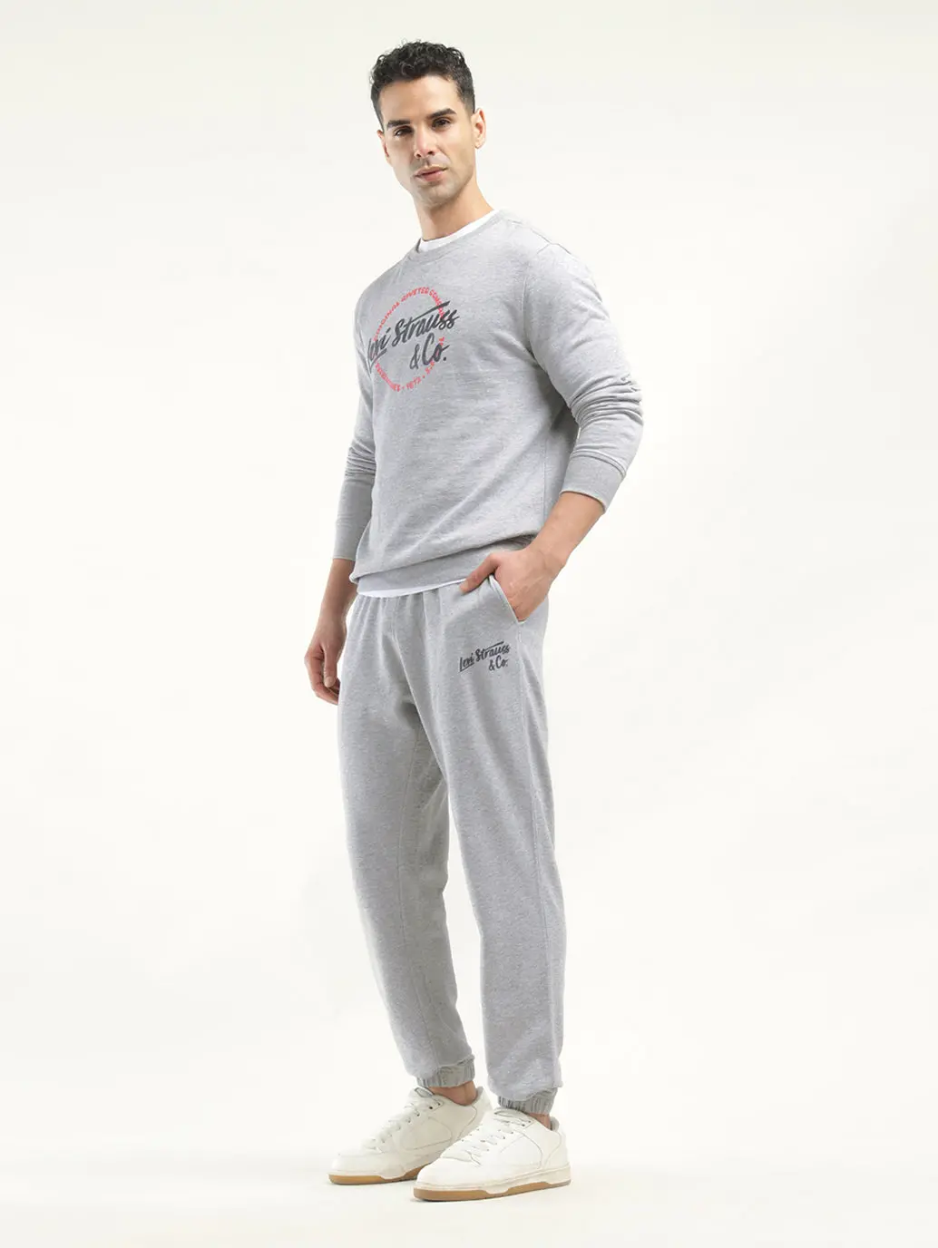 Men's Graphic Print Grey Co-Ord Set 1