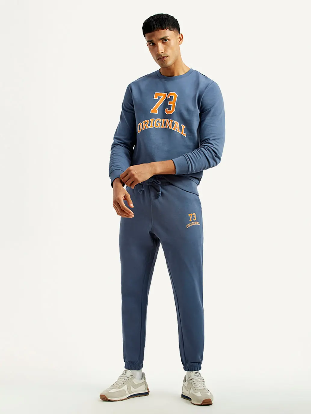 Men's Graphic Blue Crew Neck Co-Ord Set 1