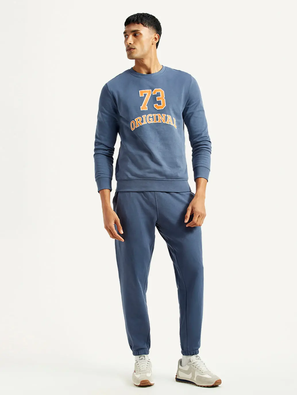 Men's Graphic Blue Crew Neck Co-Ord Set 6