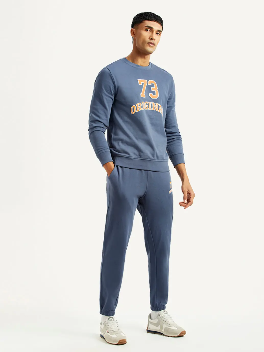 Men's Graphic Blue Crew Neck Co-Ord Set 2
