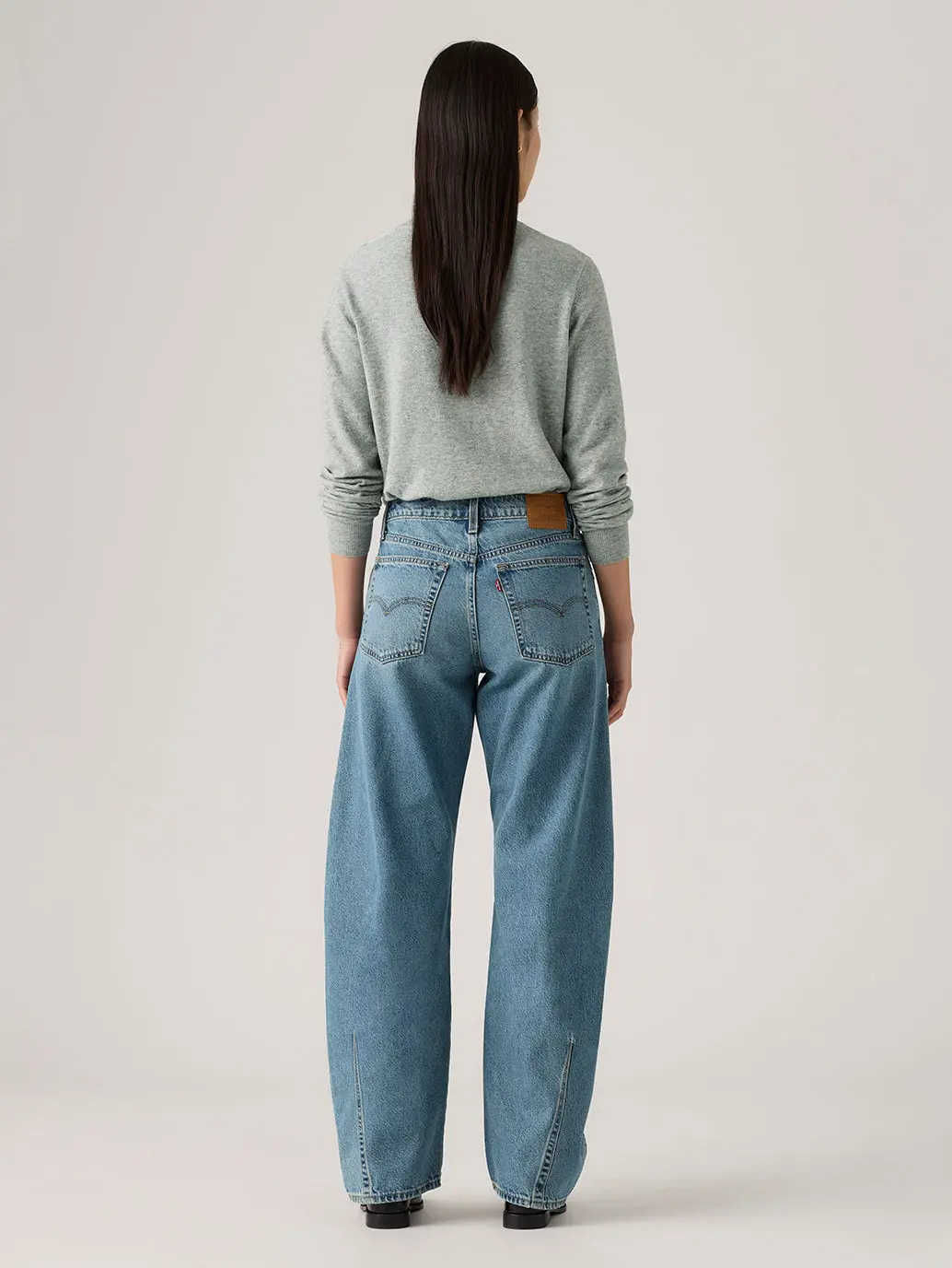 Women's Indigo Barrel Loose Fit Mid Rise Jeans 2