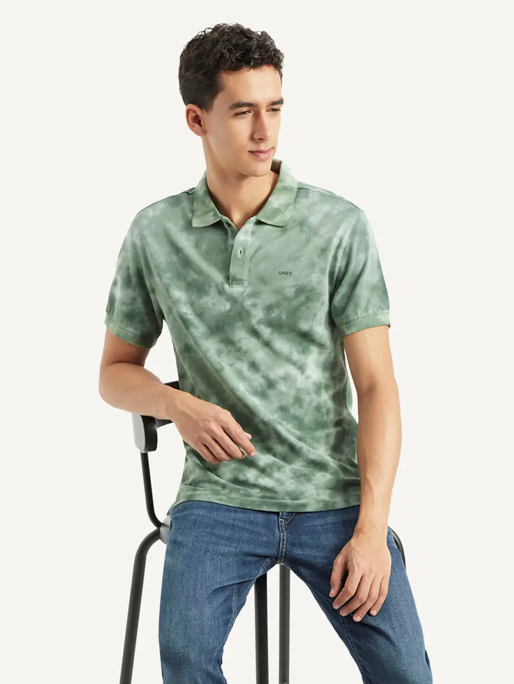 Men's Abstract Dyed Slim Fit Polo T-Shirt 1