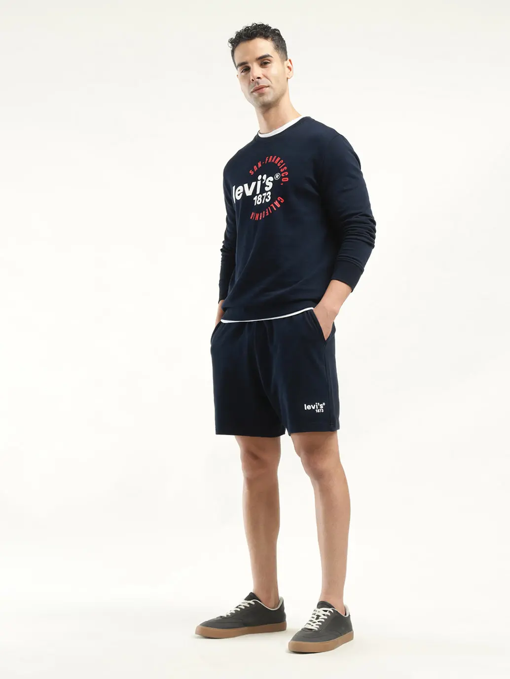 Men's Graphic Print Navy Crew Neck Co-Ord Set 1