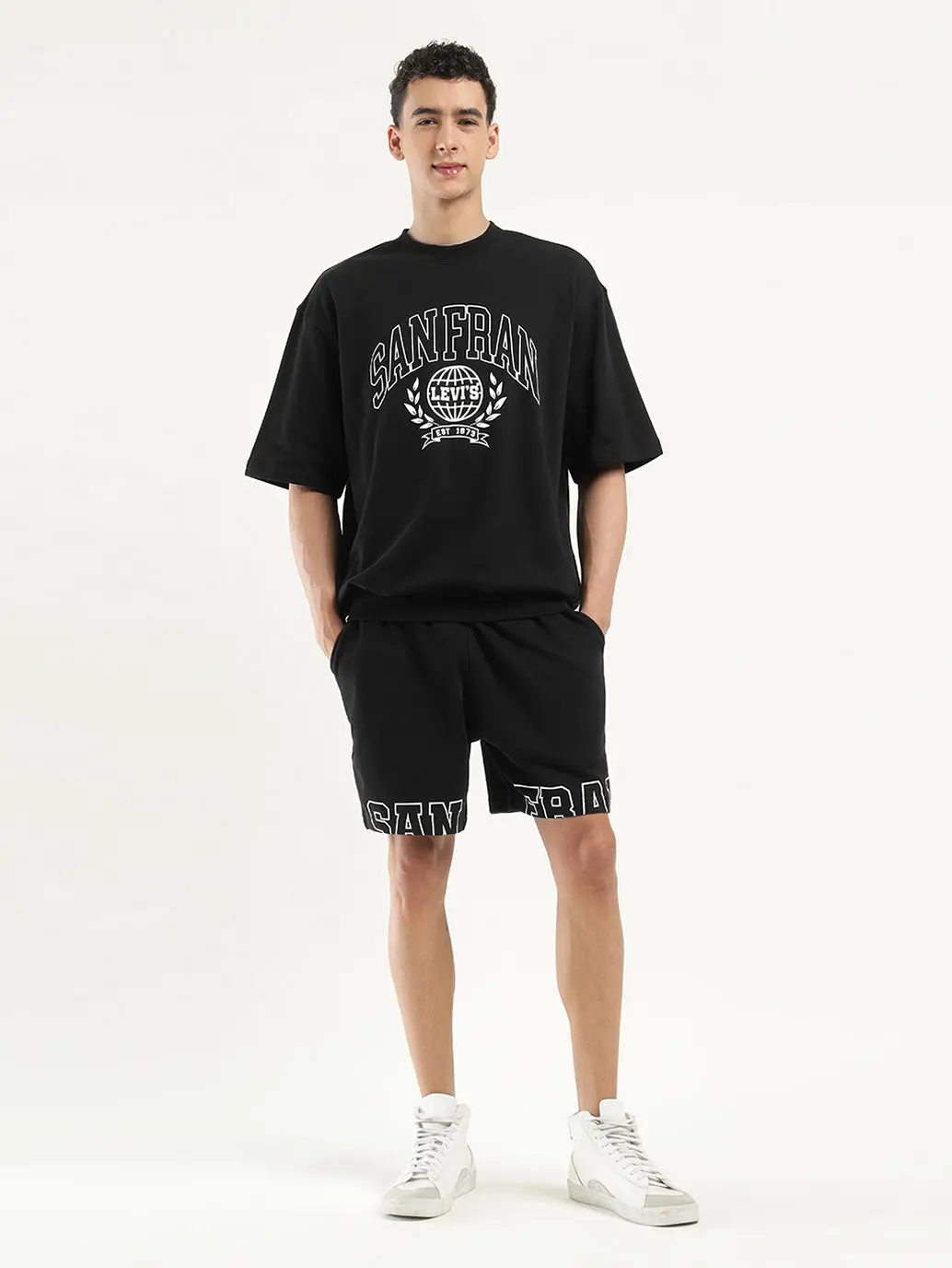 Men's Solid Black Co-Ord Set 1