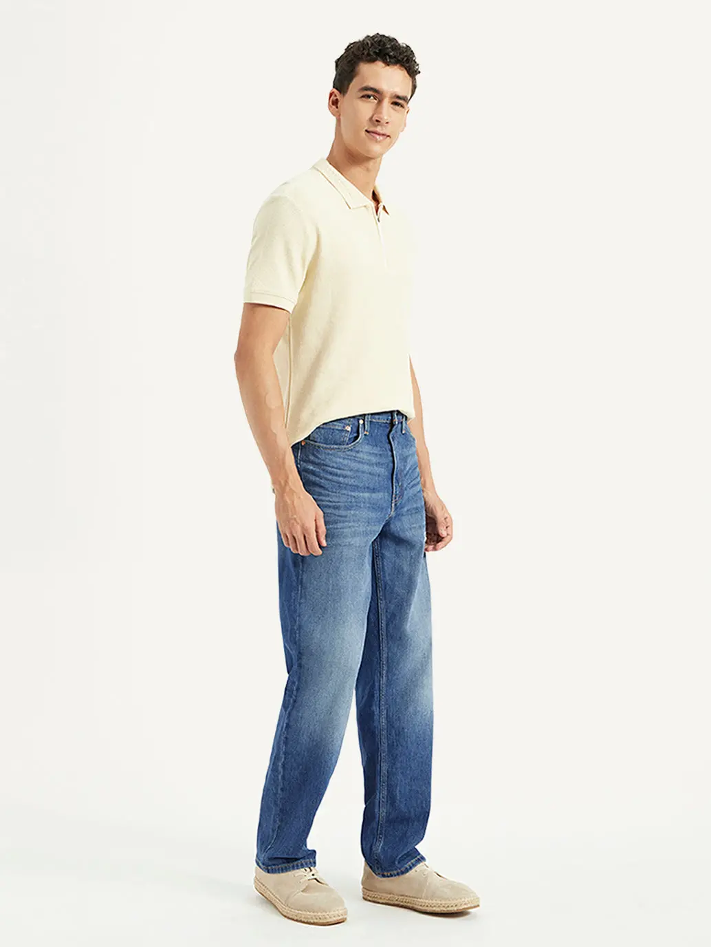 Men's 568 Blue Loose Fit Mid Rise Jeans 5
