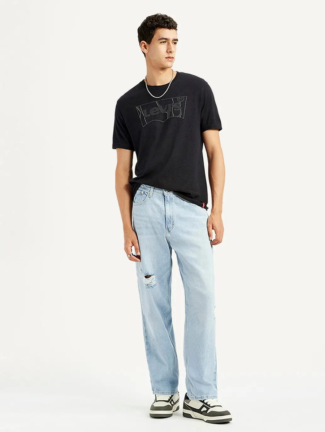Men's 568 Light Blue Loose Fit Mid Rise Jeans 1