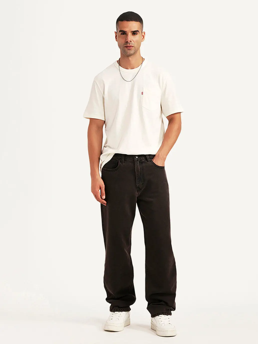 Men's Tinted 568 Brown Loose Fit Mid Rise Jeans 1