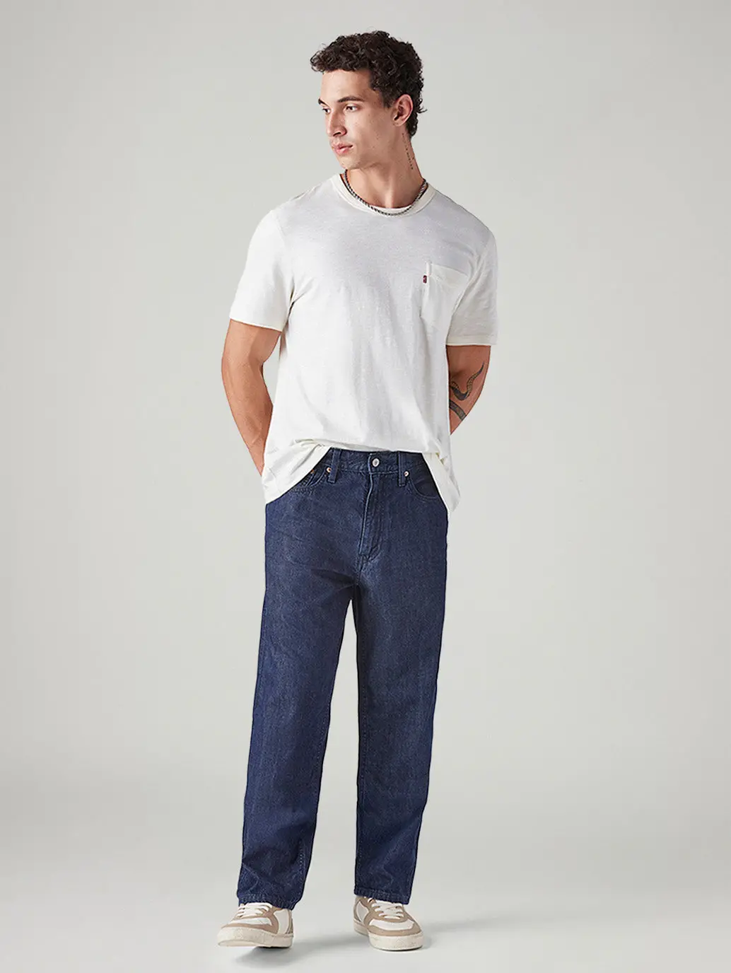 Men's 568 Dark Blue Loose Fit Mid Rise Jeans 1