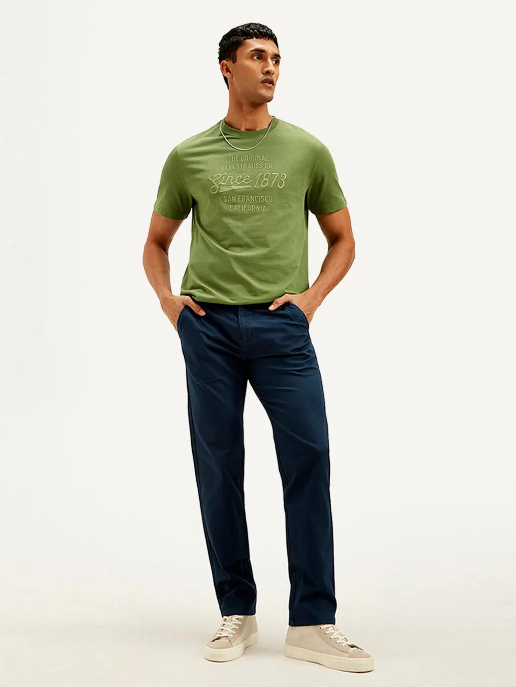 Men's Navy Authentic Straight Fit Chino Pants 1