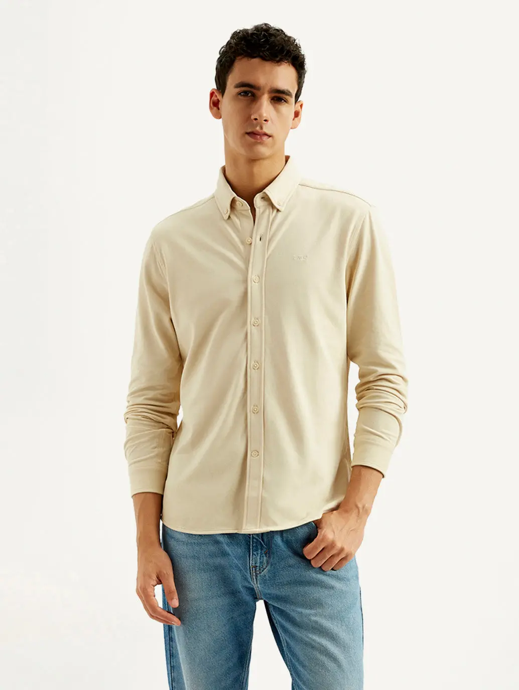 Men's Solid Slim Fit Knit Shirt 1
