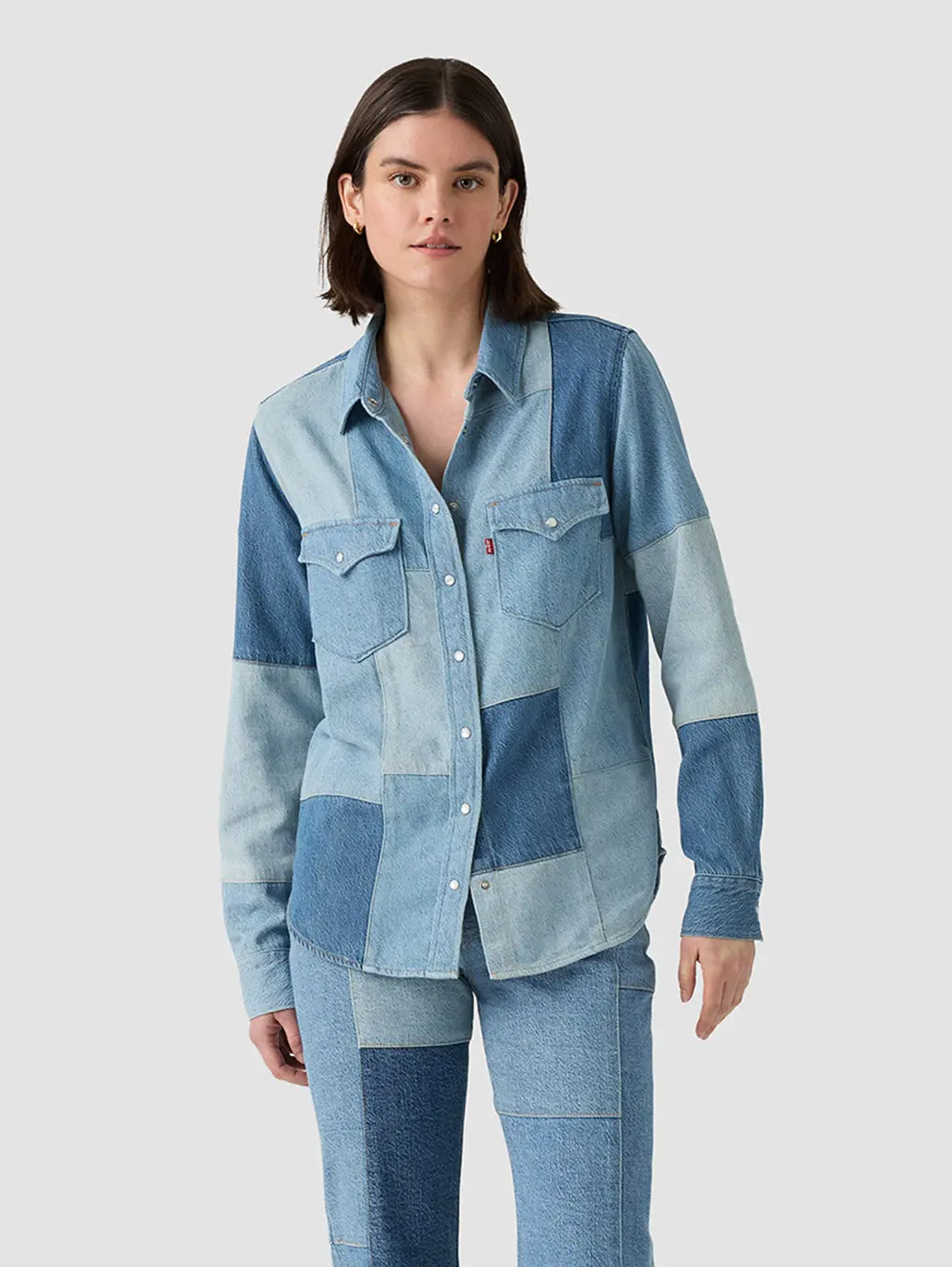 Women's Patchwork Iconic Western Denim Shirt 1