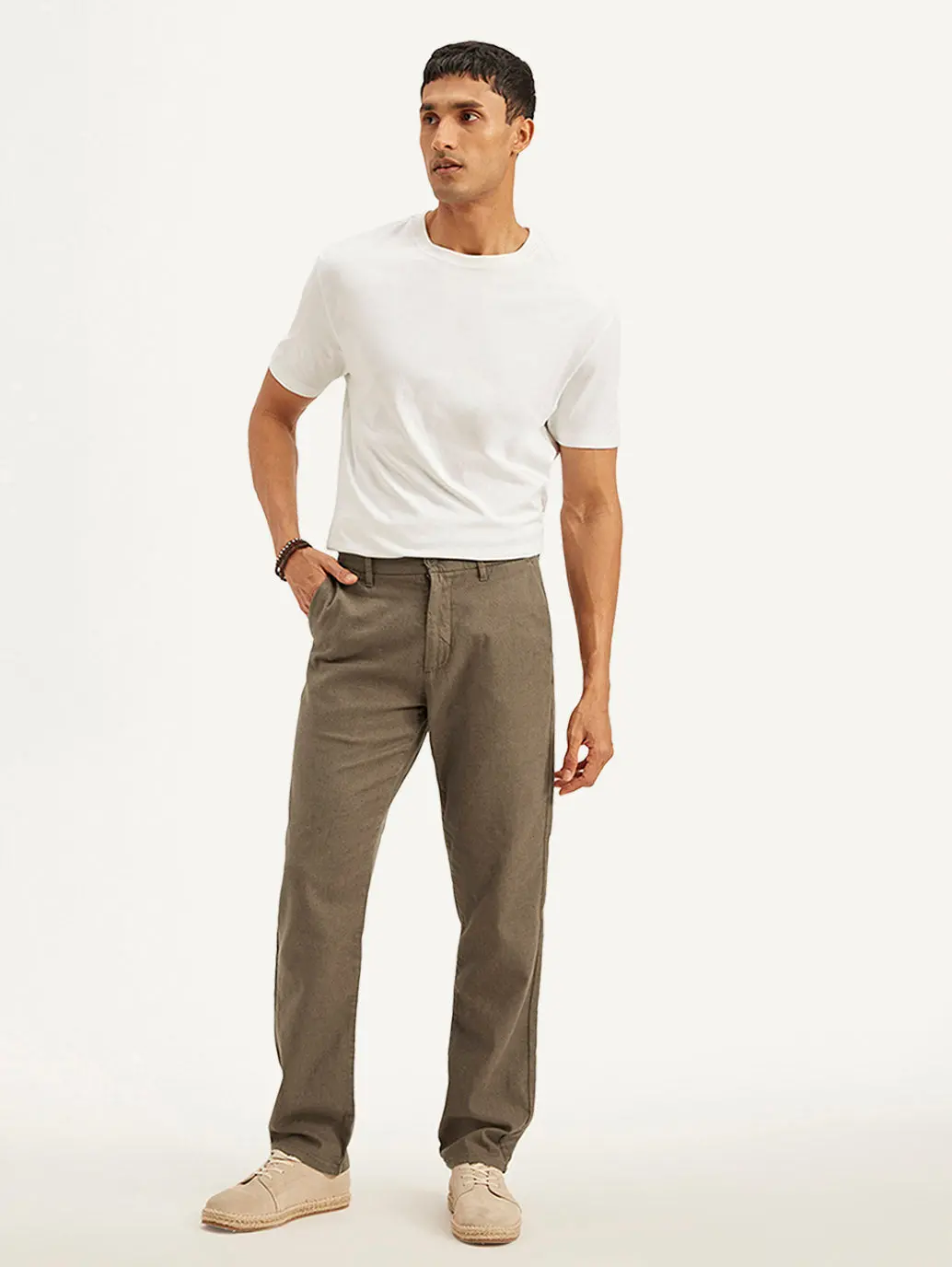 Men's Authentic Straight Fit Linen Chino Pants 1