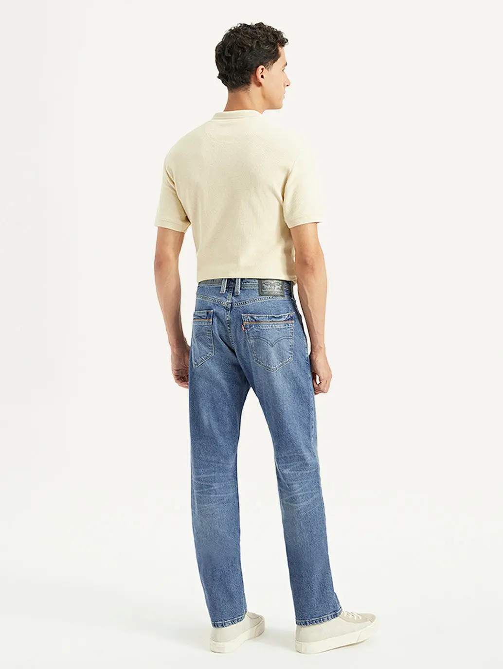 Men's 505 Blue Straight Fit Mid Rise Jeans 3