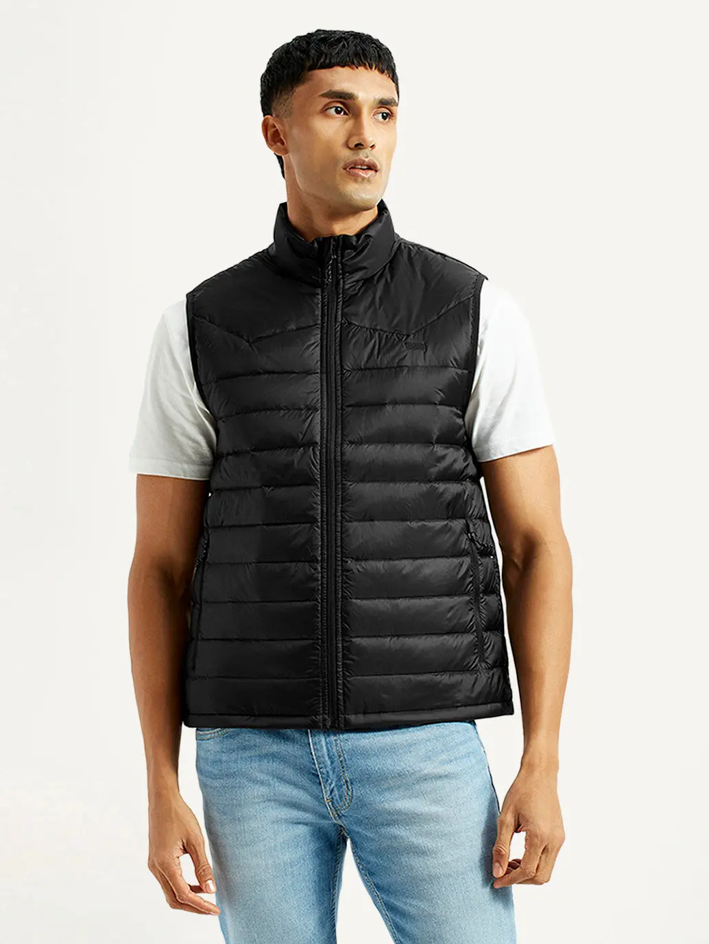 Men's Solid Black Puffer Jacket 1
