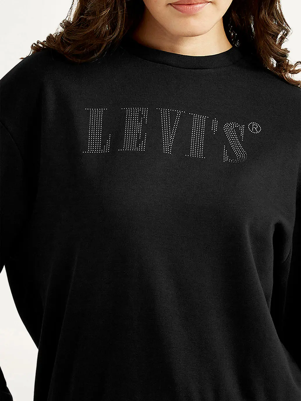 Women's Brand Logo Black Crew Neck Sweatshirt 4