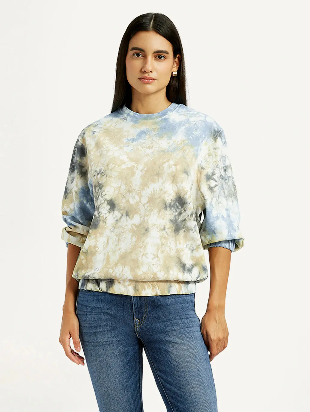 Women's Tie-Dye Multi Color Crew Neck Sweatshirt 1