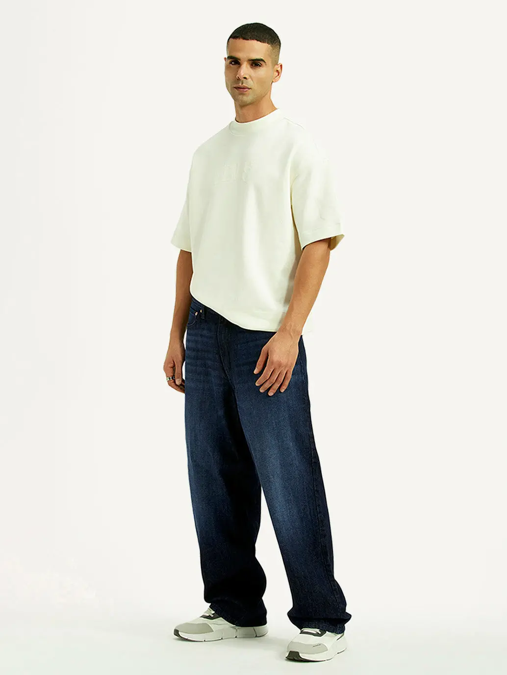 Men's 578 Dark Blue Baggy Fit Mid Rise Jeans 1
