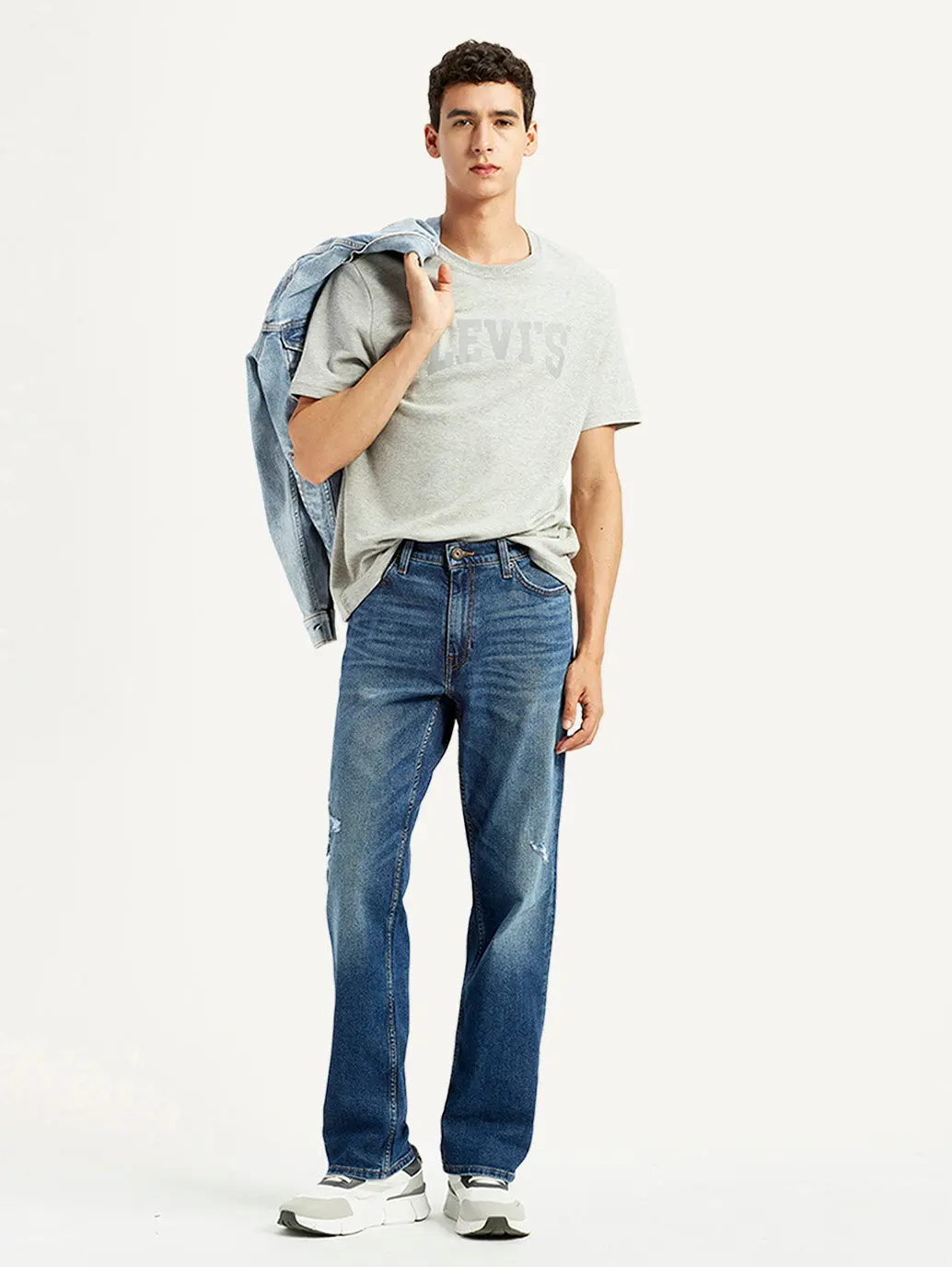 Men's 541 Blue Athletic Tapered Fit Mid Rise Jeans 1