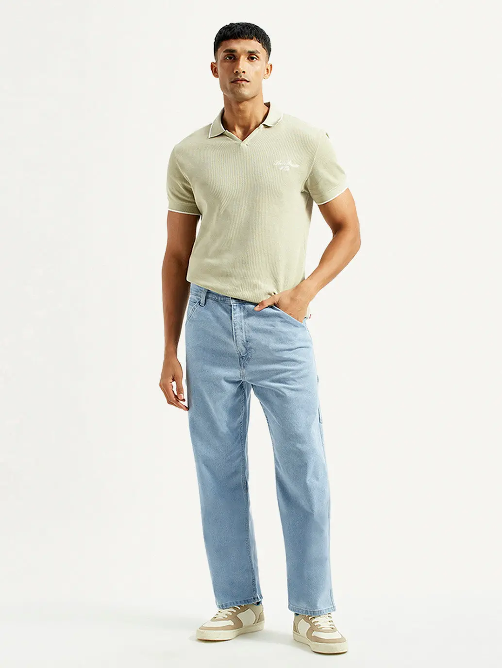 Men's 568 Light Blue Loose Fit Mid Rise Carpenter Jeans 1