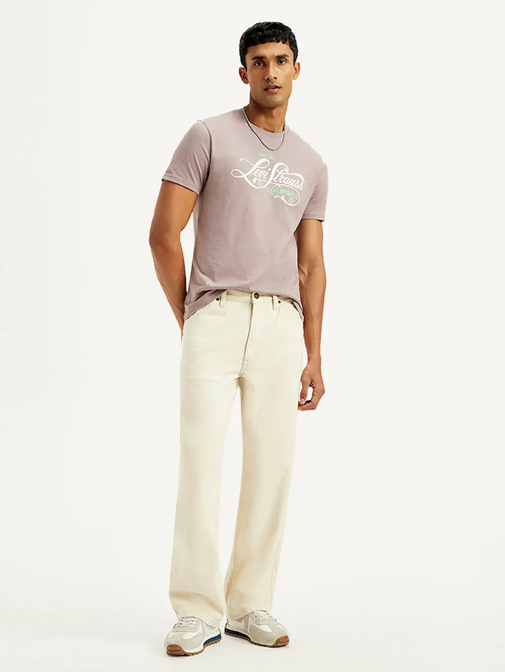 Men's 578 Cream Baggy Fit Mid Rise Carpenter Jeans 1
