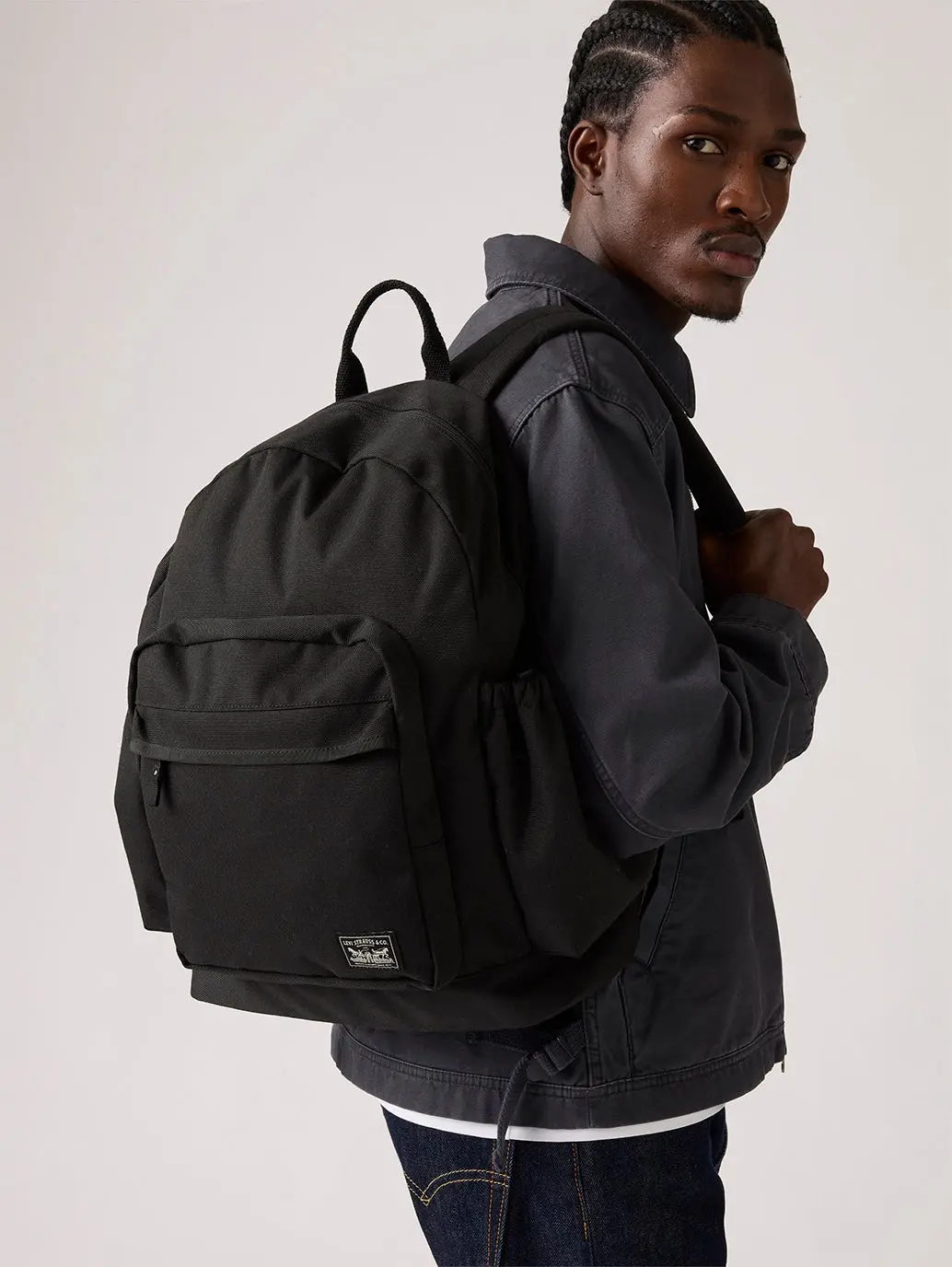 Unisex Black Solid Backpack 1