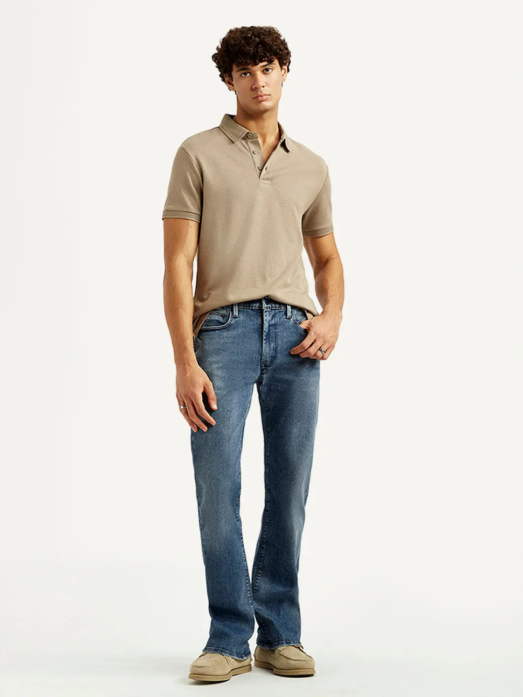 Men's Redloop 527 Blue Slim Bootcut Fit Mid Rise Jeans 1