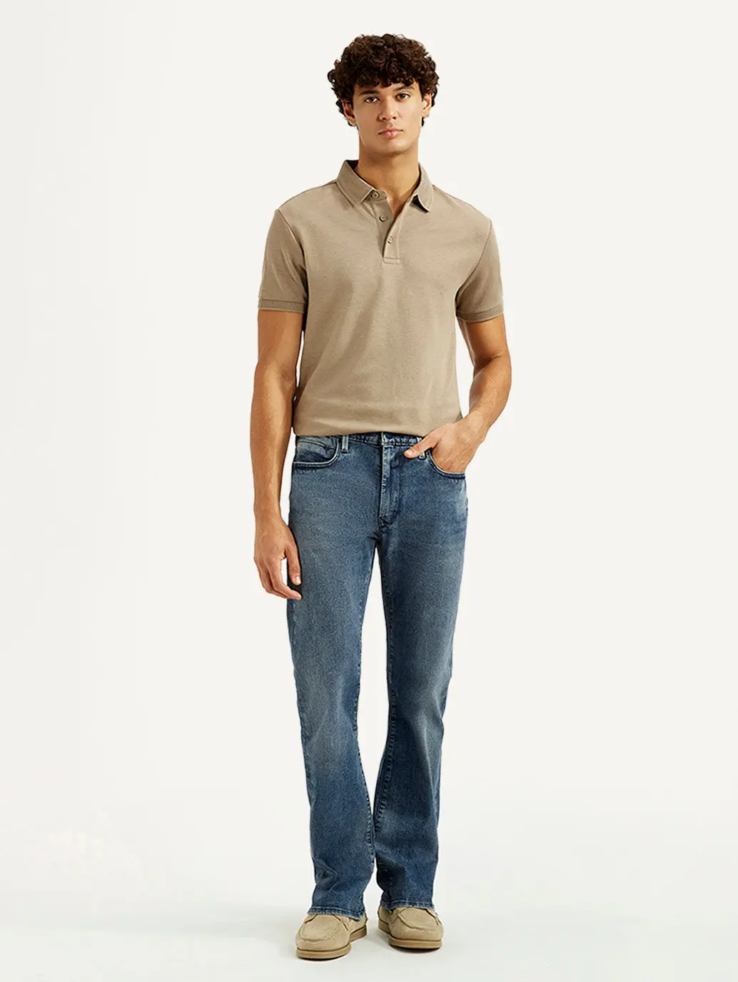 Men's Redloop 527 Blue Slim Bootcut Fit Mid Rise Jeans 2