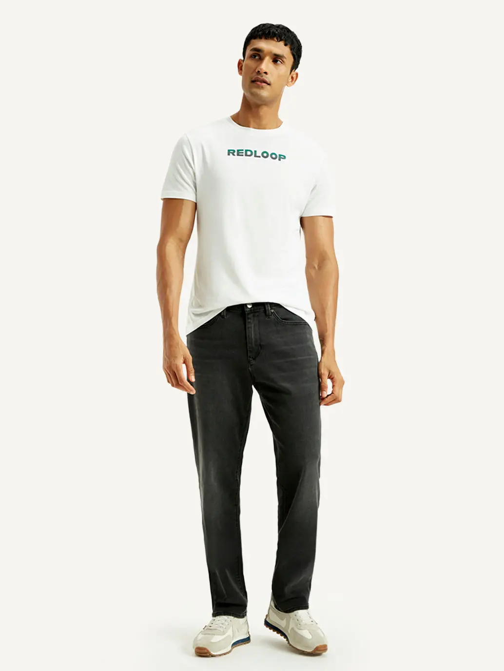 Men's Redloop 541 Black Athletic Tapered Fit Mid Rise Jeans 1
