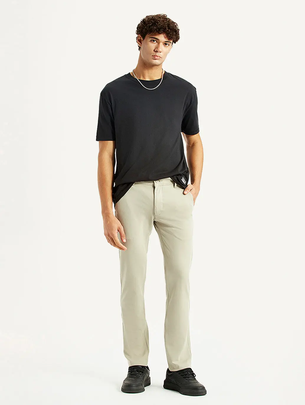 Men's Beige Slim Fit Chinos 1