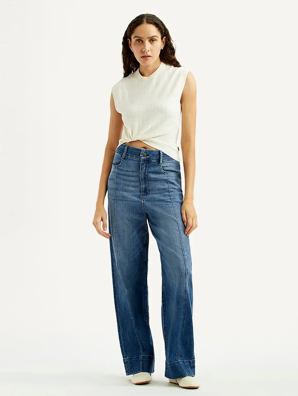 Women's Redloop Blue Loose Fit High Rise Jeans 1