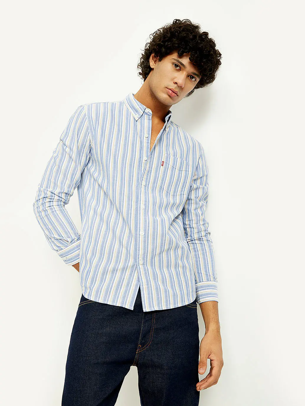 Men's Striped Slim Fit Oxford Shirt 1