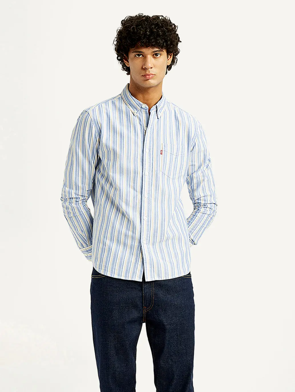 Men's Striped Slim Fit Oxford Shirt 2