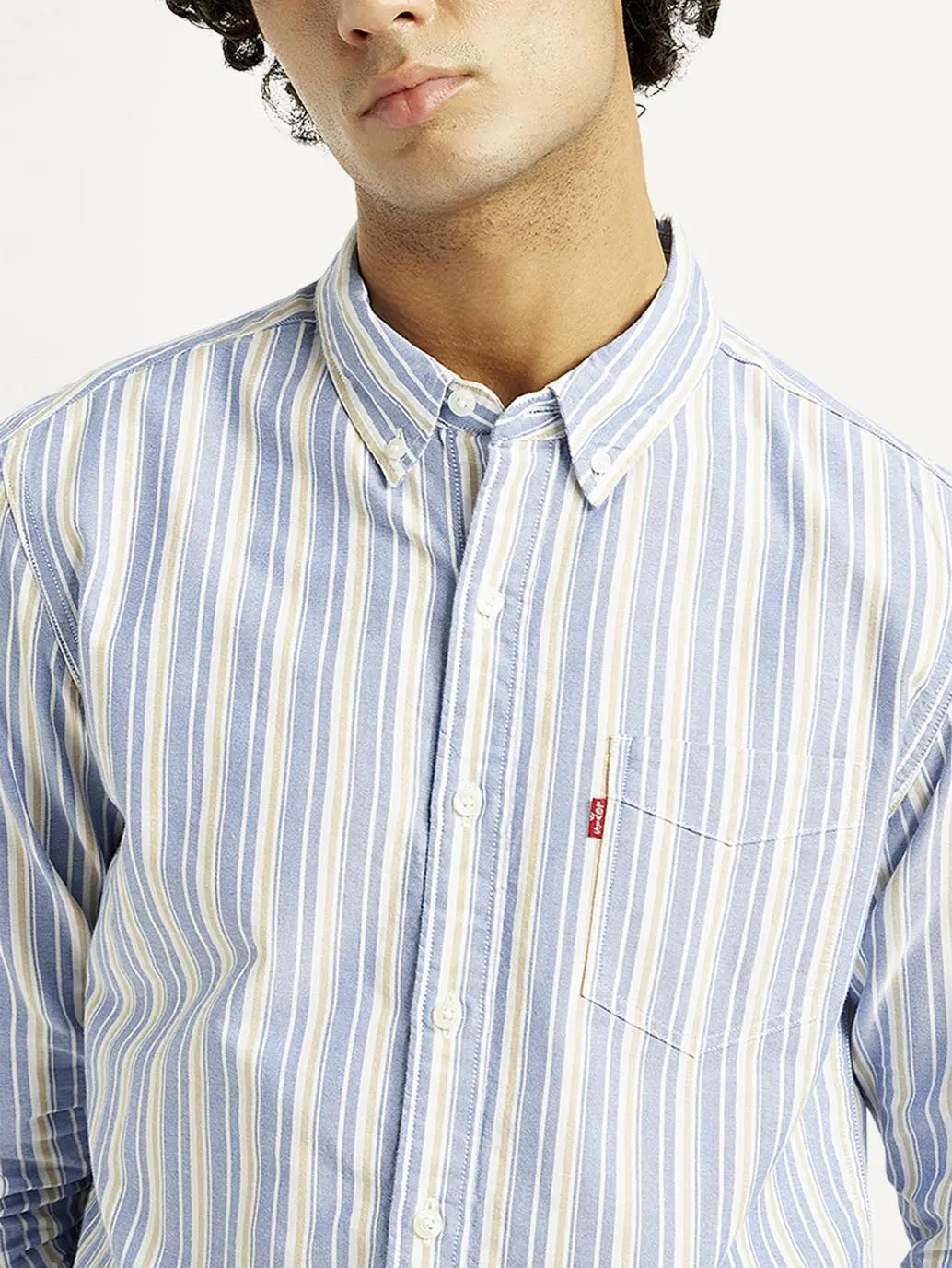 Men's Striped Slim Fit Oxford Shirt 5