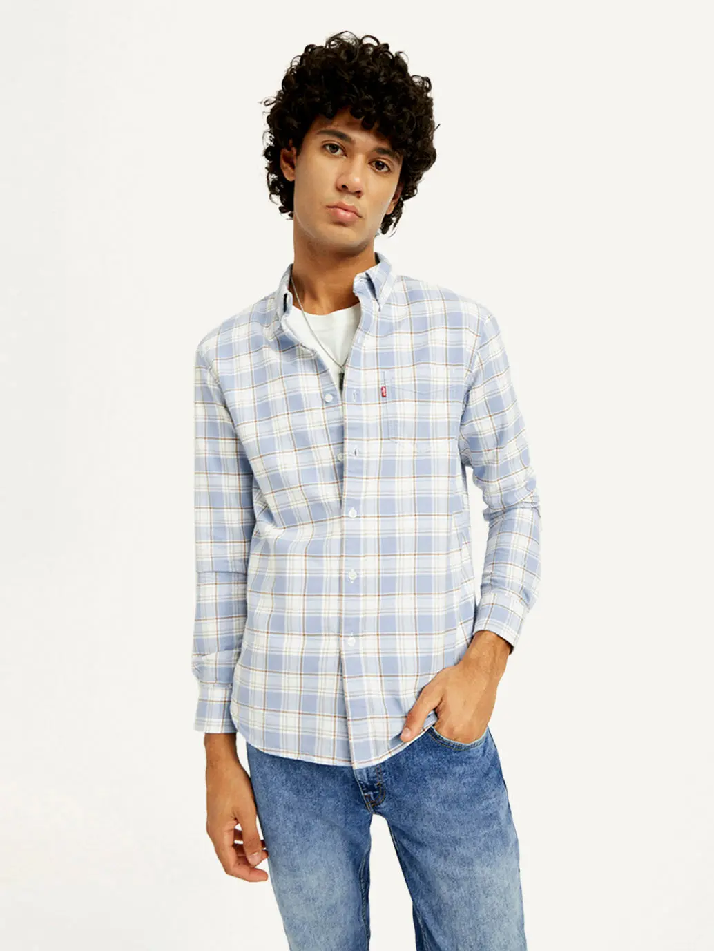Men's Checkered Slim Fit Oxford Shirt 1