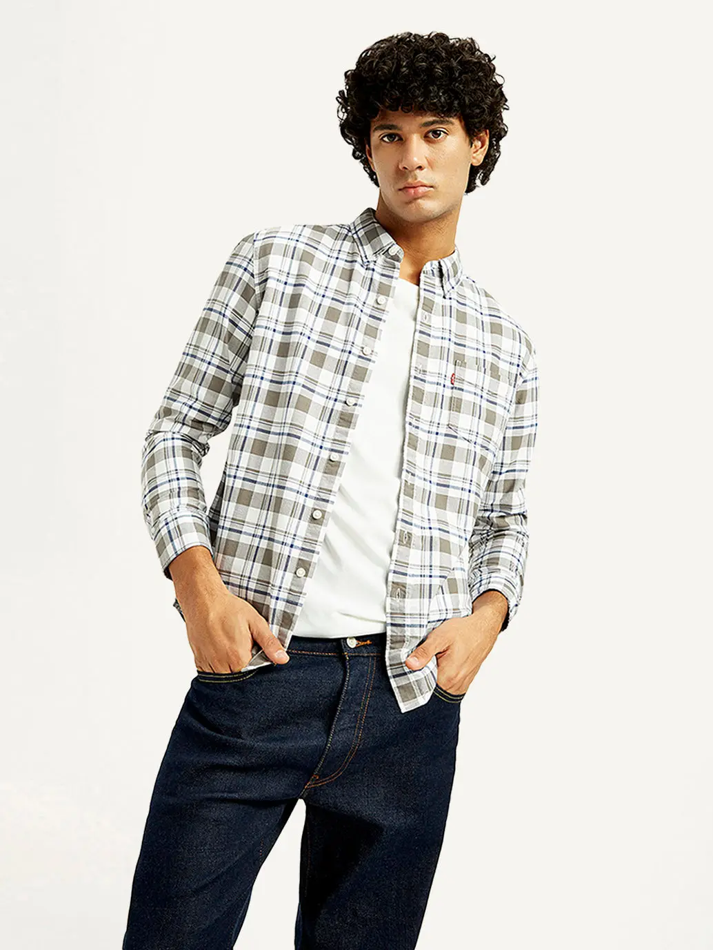 Men's Checkered Slim Fit Oxford Shirt 1