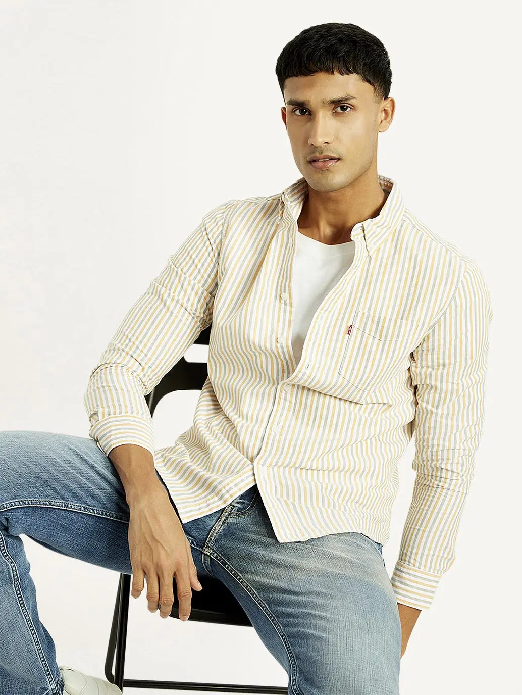 Men's Striped Slim Fit Oxford Shirt 1