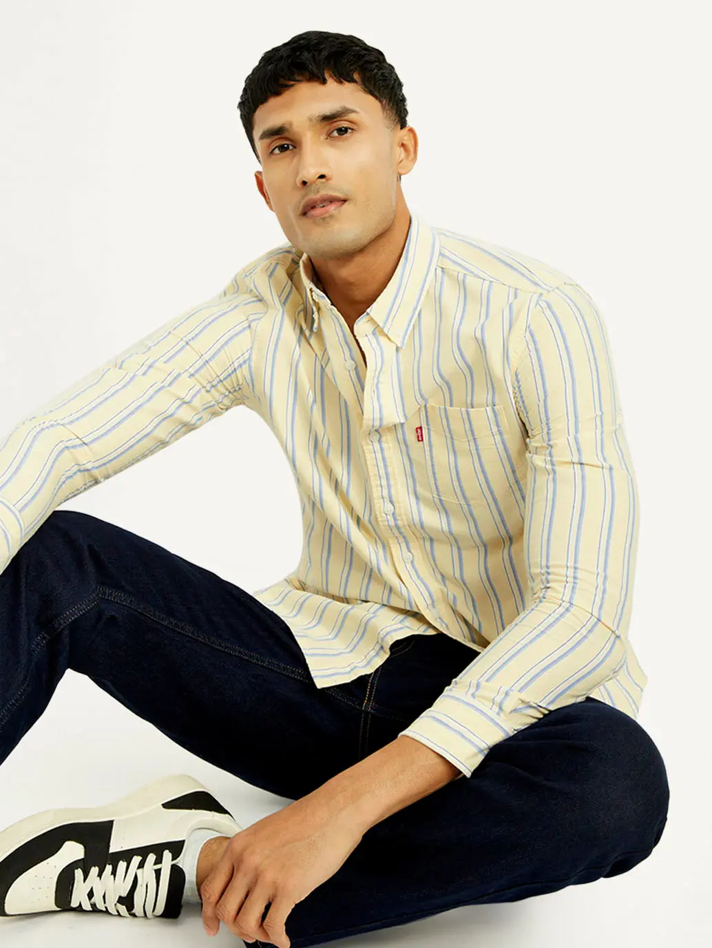 Men's Striped Slim Fit Oxford Shirt 1