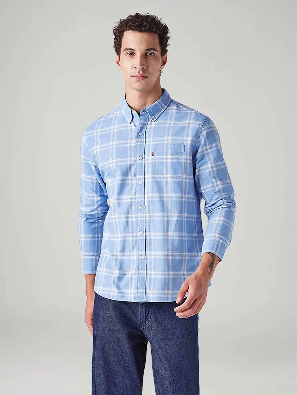 Men's Plaid Slim Fit Oxford Shirt 5