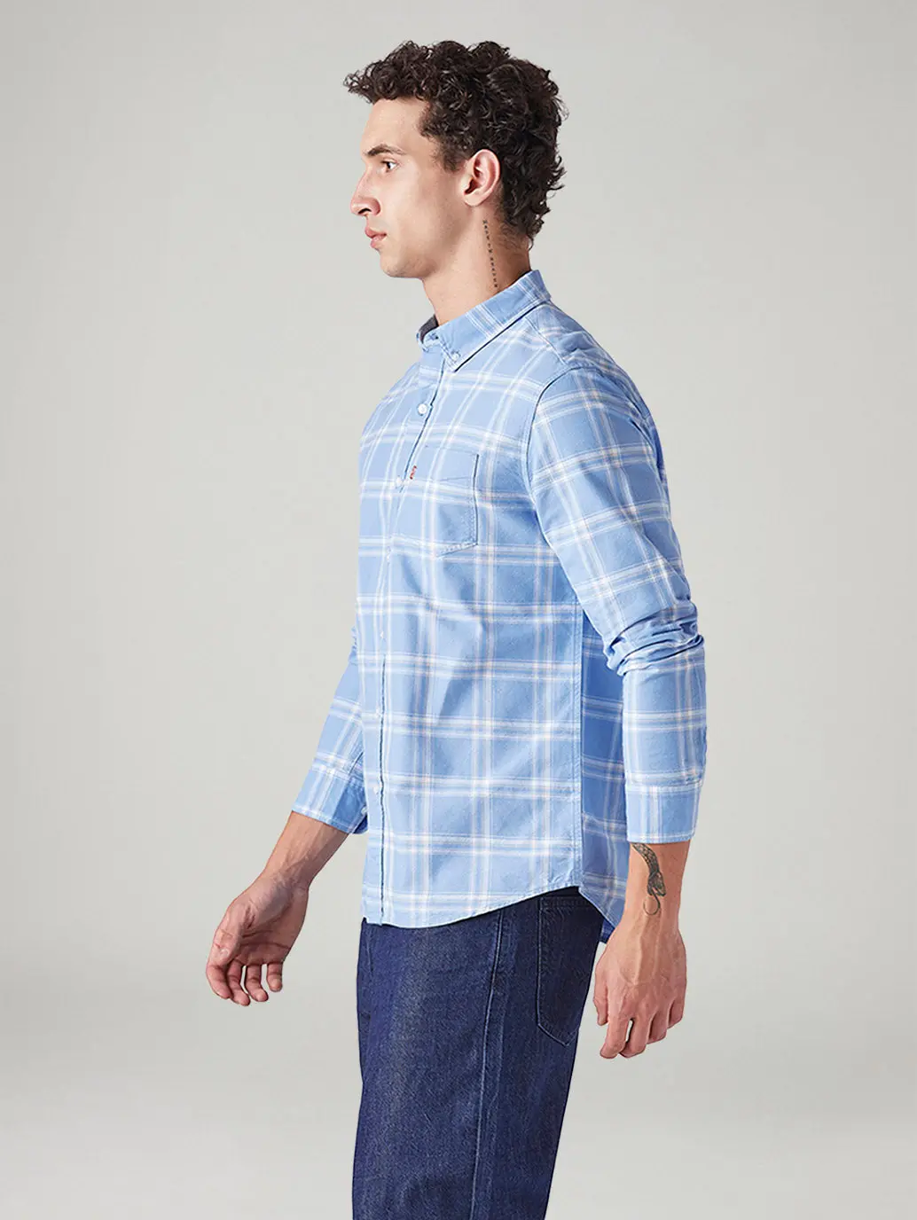 Men's Plaid Slim Fit Oxford Shirt 4