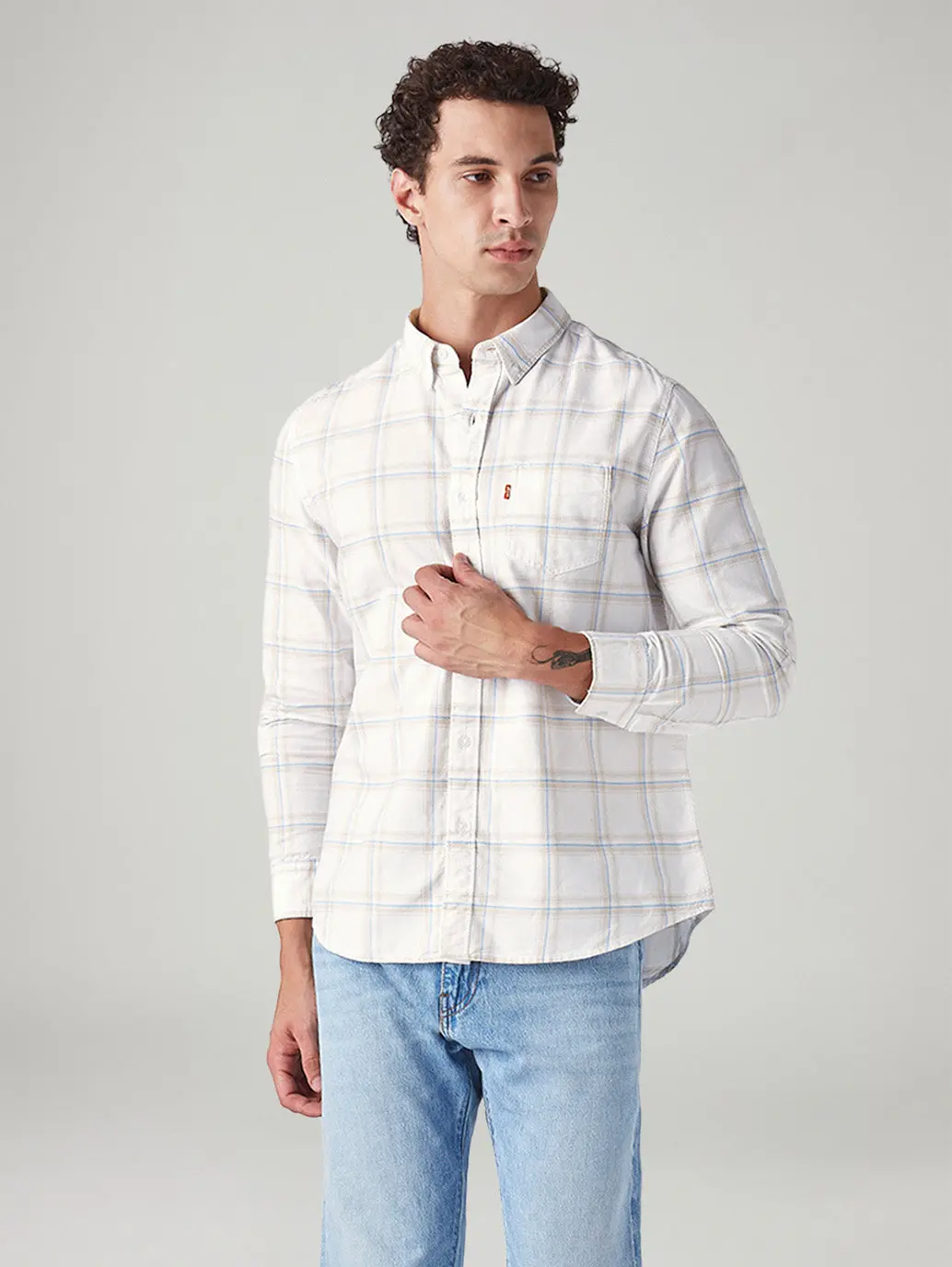Men's Plaid Slim Fit Oxford Shirt 1