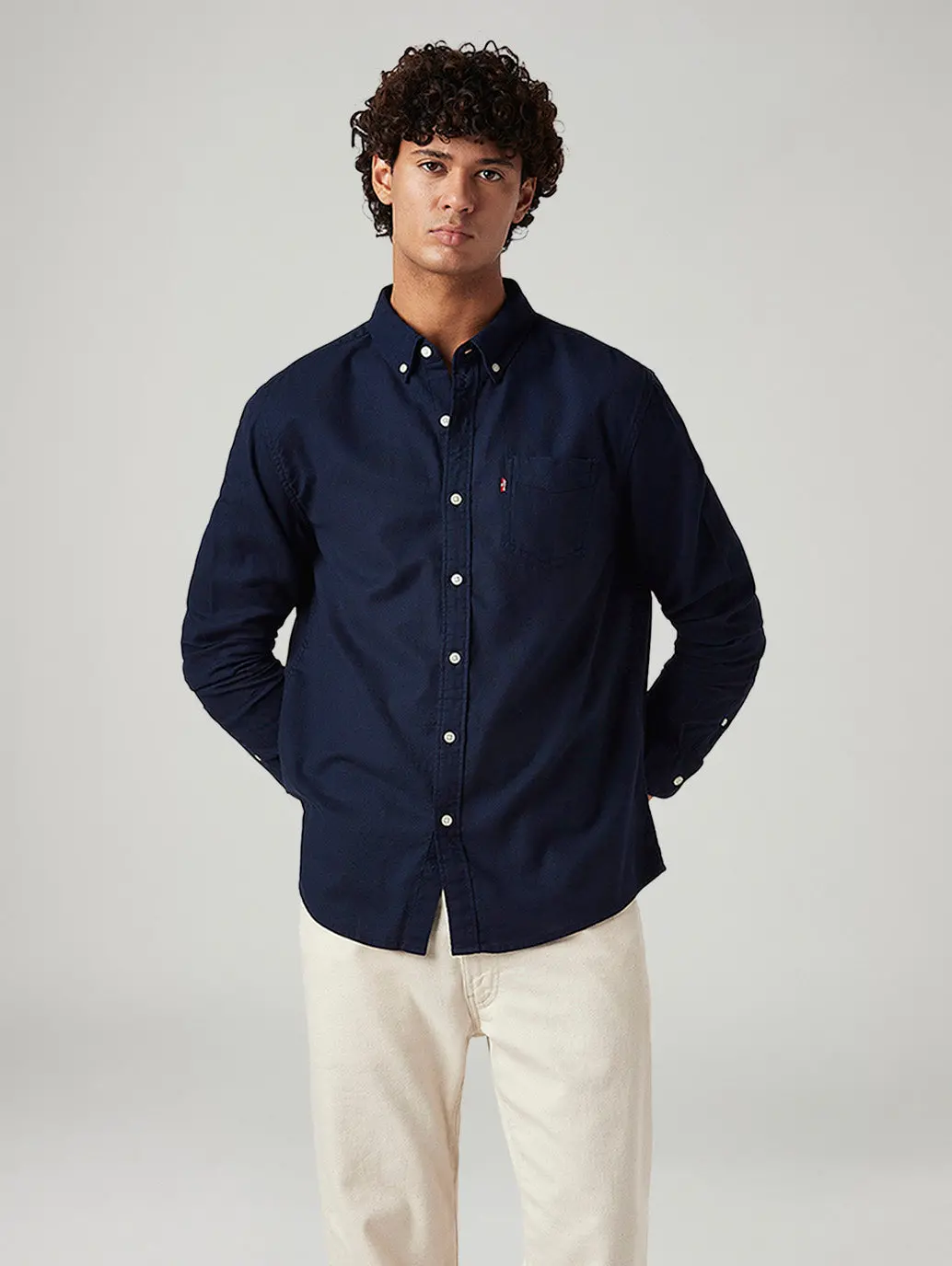 Men's Solid Slim Fit Oxford Shirt 1