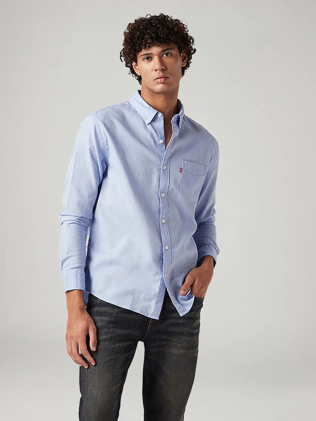 Men's Solid Slim Fit Oxford Shirt 1