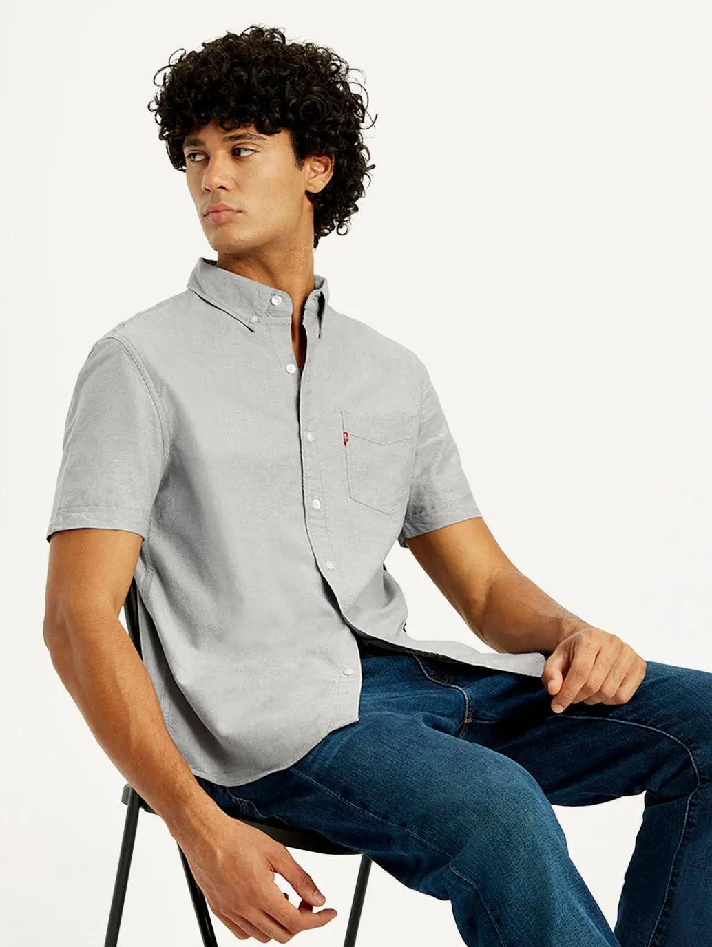 Men's Solid Slim Fit Oxford Shirt 1